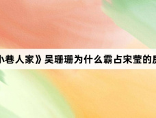 《小巷人家》吴珊珊为什么霸占宋莹的房子