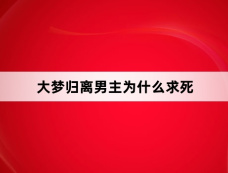 大梦归离男主为什么求死