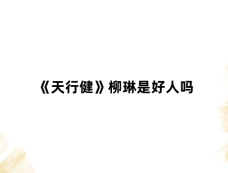 《天行健》柳琳是好人吗