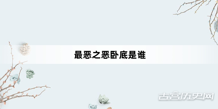 最恶之恶卧底是谁