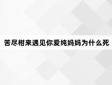 苦尽柑来遇见你爱纯妈妈为什么死