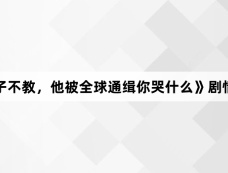 《养子不教,他被全球通缉你哭什么》剧情介绍