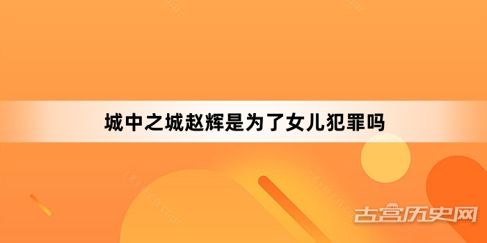城中之城赵辉是为了女儿犯罪吗