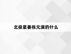 北极星姜栋元演的什么