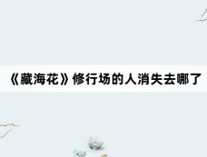 《藏海花》修行场的人消失去哪了