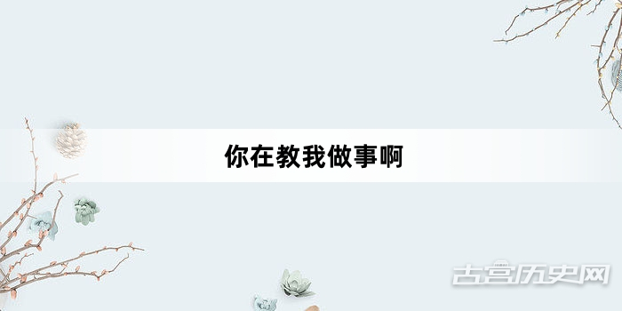 “你在教我做事啊”网络梗词解释