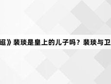 《流水迢迢》裴琰是皇上的儿子吗?裴琰与卫昭关系如何