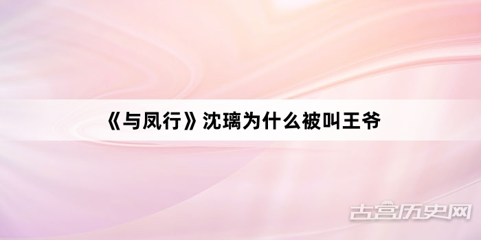《与凤行》沈璃为什么被叫王爷