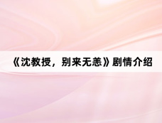 《沈教授,别来无恙》剧情介绍