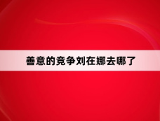 善意的竞争刘在娜去哪了