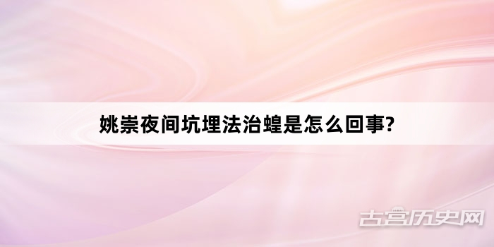 姚崇夜间坑埋法治蝗是怎么回事?