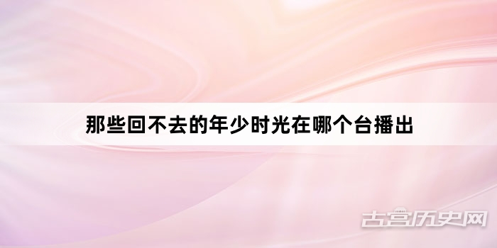 那些回不去的年少时光在哪个台播出