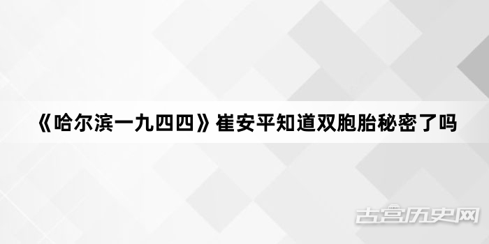 《哈尔滨一九四四》崔安平知道双胞胎秘密了吗