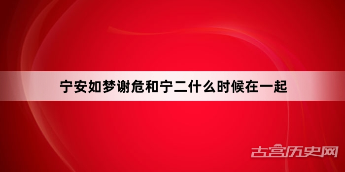 宁安如梦谢危和宁二什么时候在一起