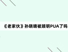 《老家伙》孙晓晴被顾明PUA了吗
