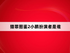 猎罪图鉴2小鹏扮演者是谁