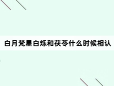 白月梵星白烁和茯苓什么时候相认