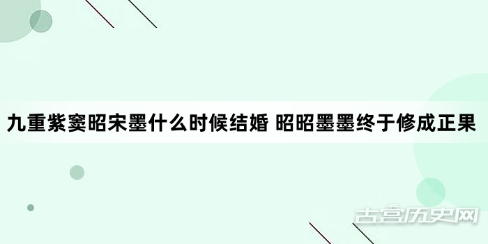 九重紫窦昭宋墨什么时候结婚 昭昭墨墨终于修成正果