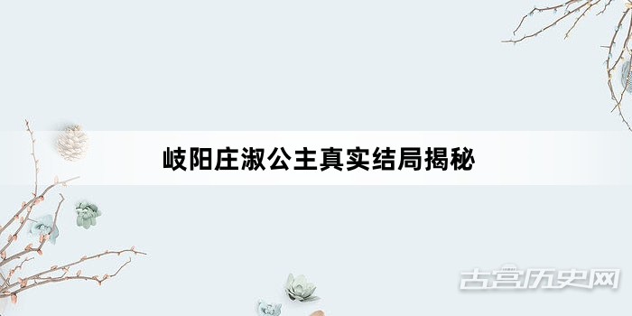 岐阳庄淑公主真实结局揭秘