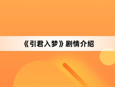 《引君入梦》剧情介绍