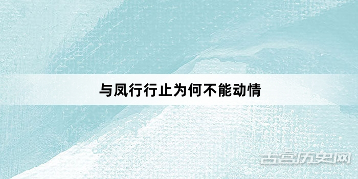 与凤行行止为何不能动情