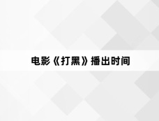 电影《打黑》播出时间