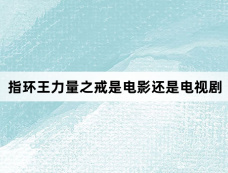 指环王力量之戒是电影还是电视剧