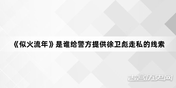 《似火流年》是谁给警方提供徐卫彪走私的线索