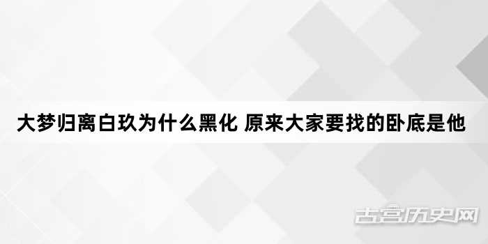 大梦归离白玖为什么黑化 原来大家要找的卧底是他