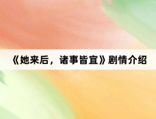 《她来后,诸事皆宜》剧情介绍
