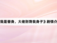 《我是替身，大佬别馋我身子》剧情介绍