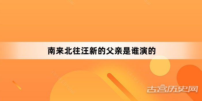 南来北往汪新的父亲是谁演的