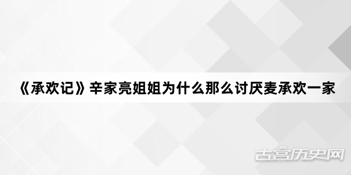 《承欢记》辛家亮姐姐为什么那么讨厌麦承欢一家