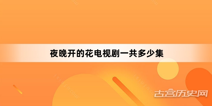 夜晚开的花电视剧一共多少集