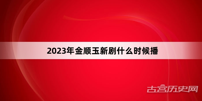 2023年金顺玉新剧什么时候播