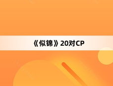 《似锦》20对CP