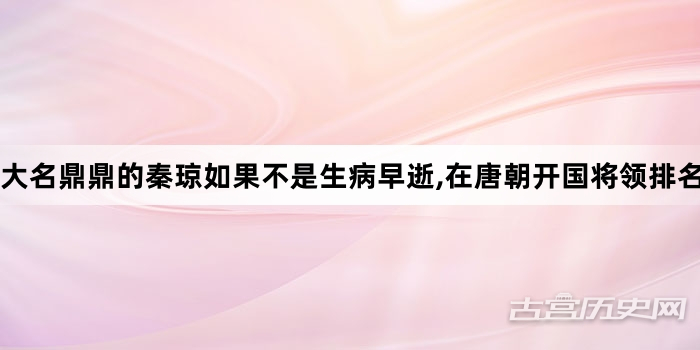 大名鼎鼎的秦琼如果不是生病早逝,在唐朝开国将领排名几何
