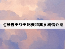 《报告王爷王妃要和离》剧情介绍