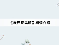《爱在晚风吹》剧情介绍