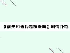 《前夫知道我是神医吗》剧情介绍
