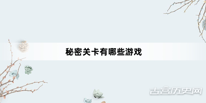 秘密关卡有哪些游戏