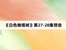 《白色橄榄树》第27-28集预告