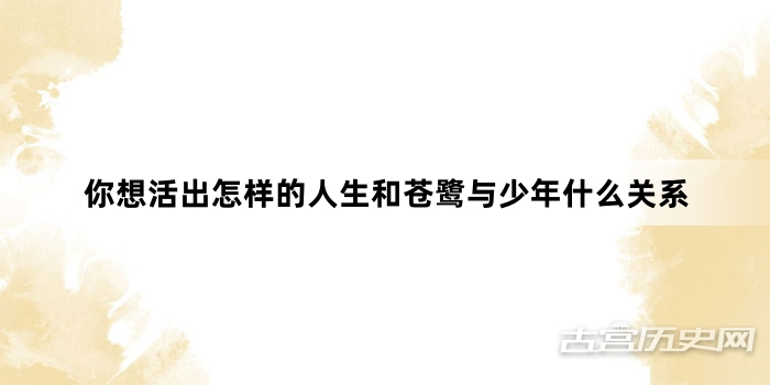 你想活出怎样的人生和苍鹭与少年什么关系