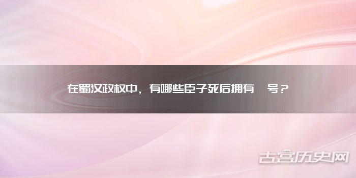 在蜀汉政权中，有哪些臣子死后拥有谥号？