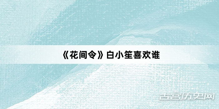 《花间令》白小笙喜欢谁