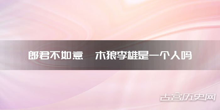郎君不如意奎木狼李雄是一个人吗