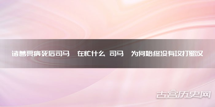 诸葛亮病死后司马懿在忙什么 司马懿为何始终没有攻打蜀汉