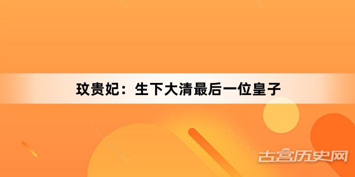 玟贵妃：生下大清最后一位皇子