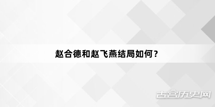 赵合德和赵飞燕结局如何？