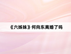 《六姊妹》何向东离婚了吗